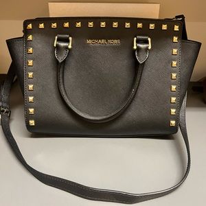 Michael Kors Saffiano Leather Studded Crossbody Bag